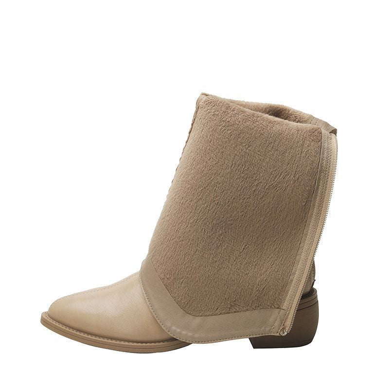 Long Female Winter Fleece-lined High Leg Boots