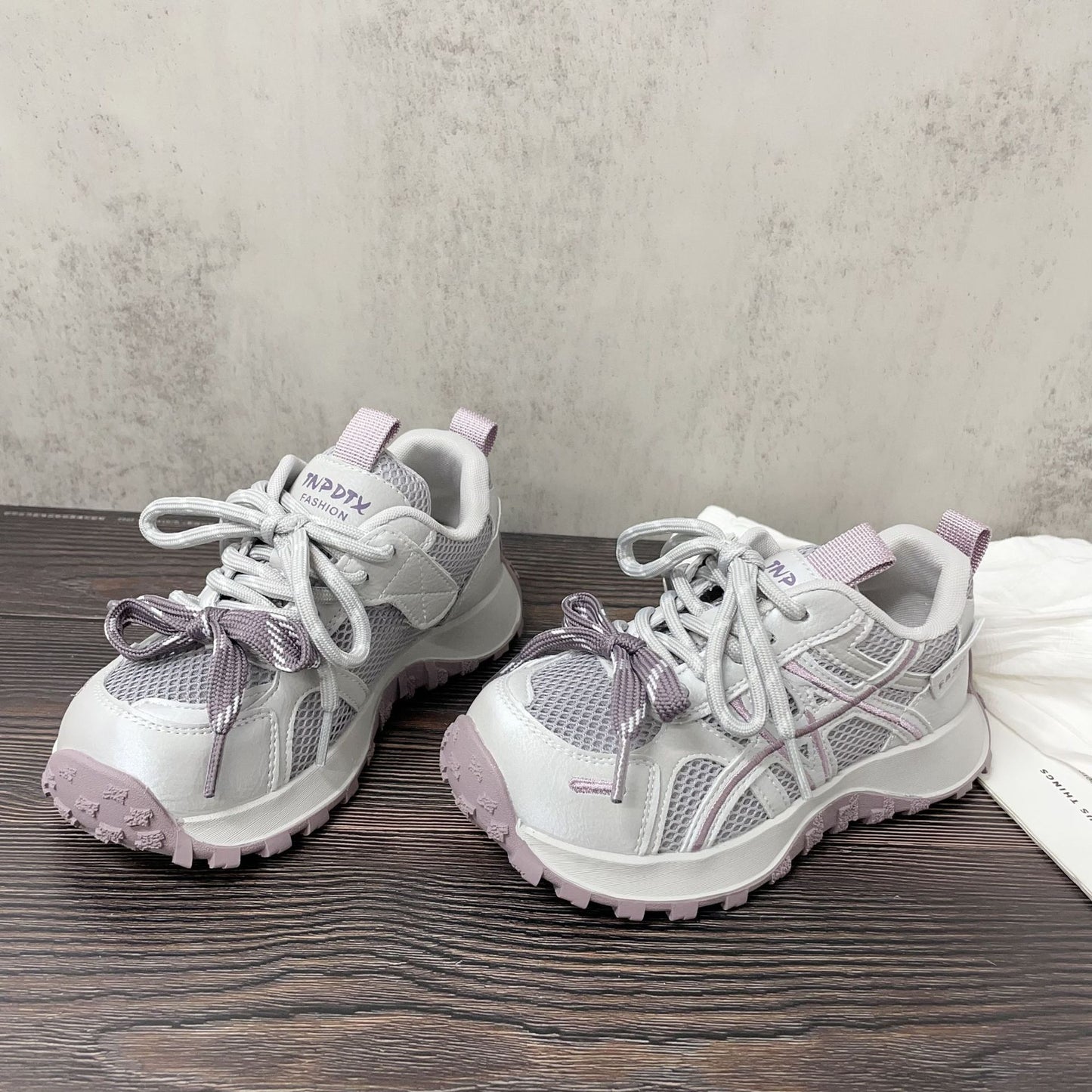 Rope Decorative Splicing Single Mesh Breathable Children's Sports Shoes
