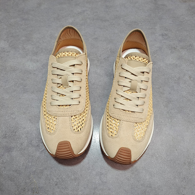 Men's First Layer Apricot Cow Board Fashion Summer Casual Shoes