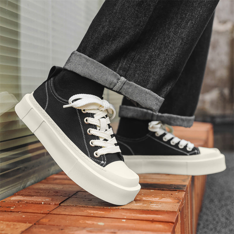 Men's Skateboard Commuter Versatile Solid Color High Men's Shoes