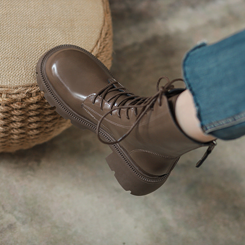 Women's Martin For Fleece-lined Platform Black Middle British Boots