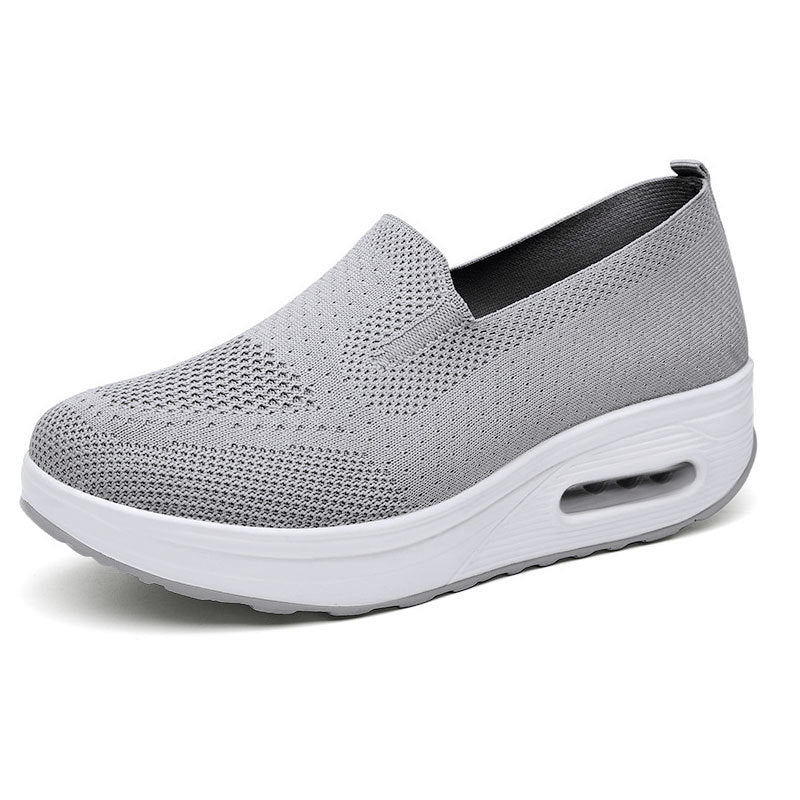 Women's & Men's Slip-on Platform Breathable Flying Woven Rocking Casual Shoes