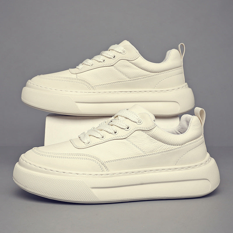 Men's Top Layer Cowhide Versatile Trendy Platform Men's Shoes