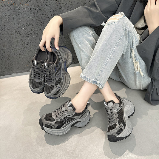 Women's Dad Spring Thick-soled Retro Fashionable For Women's Sports Shoes