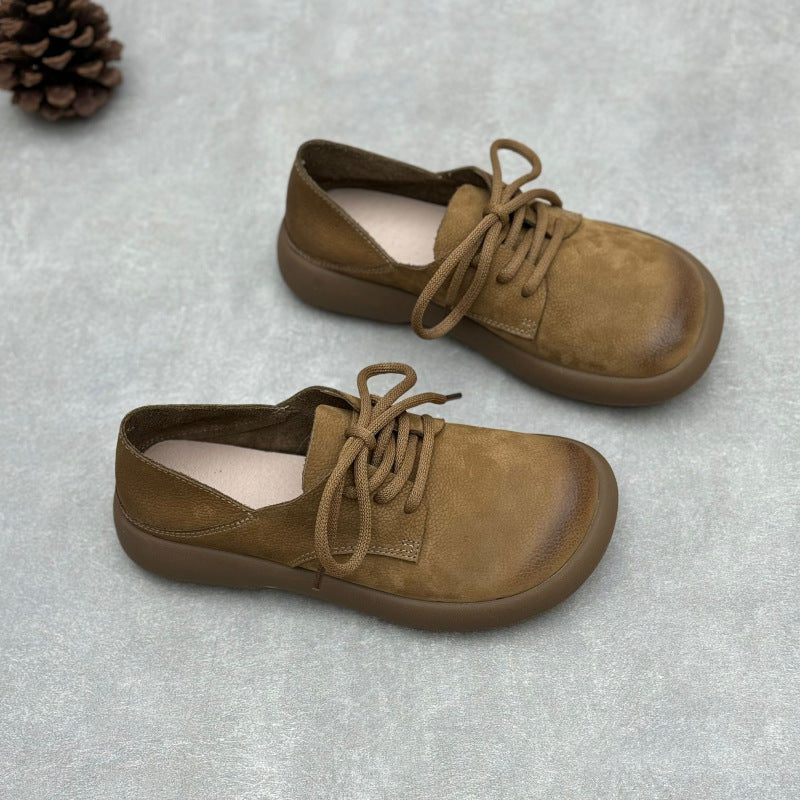 Women's Retro Artistic Round Toe Flat Bottom Two-way Women's Casual Shoes