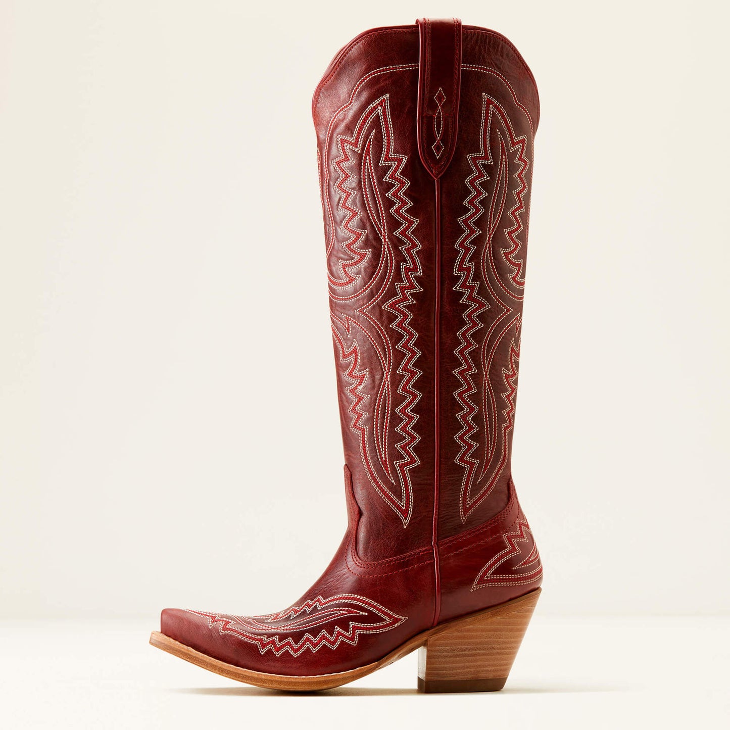 Toe Chunky High Tube Large Size Western Women's Leather Boots