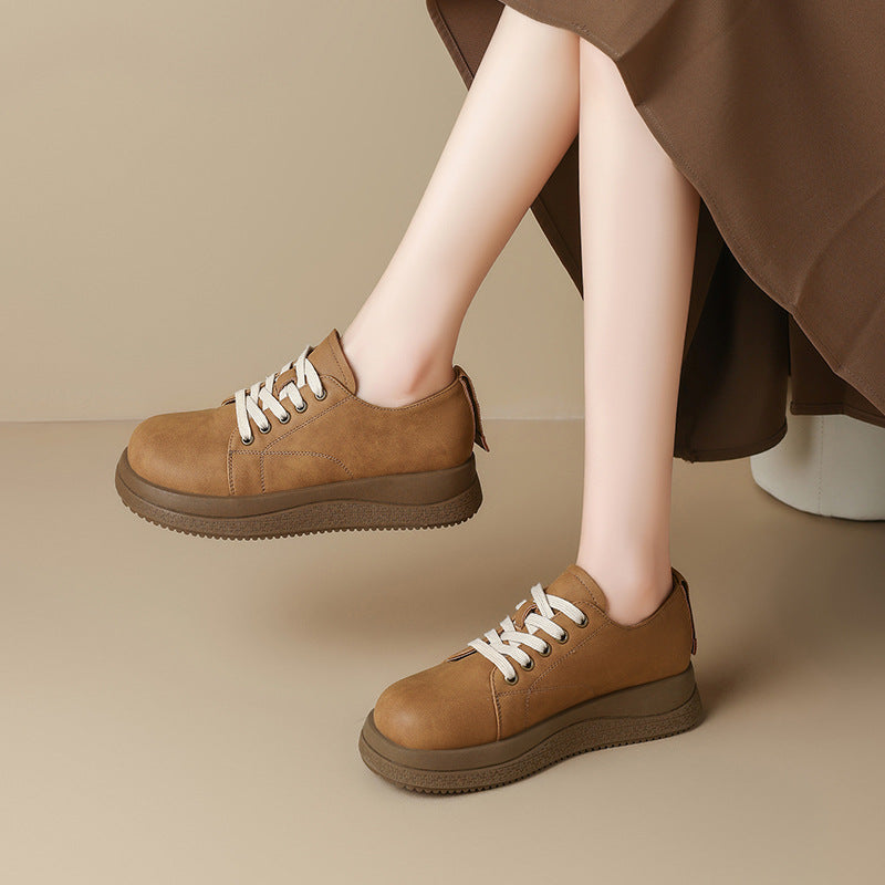 Women's Round Toe Spring British Style Retro Women's Shoes