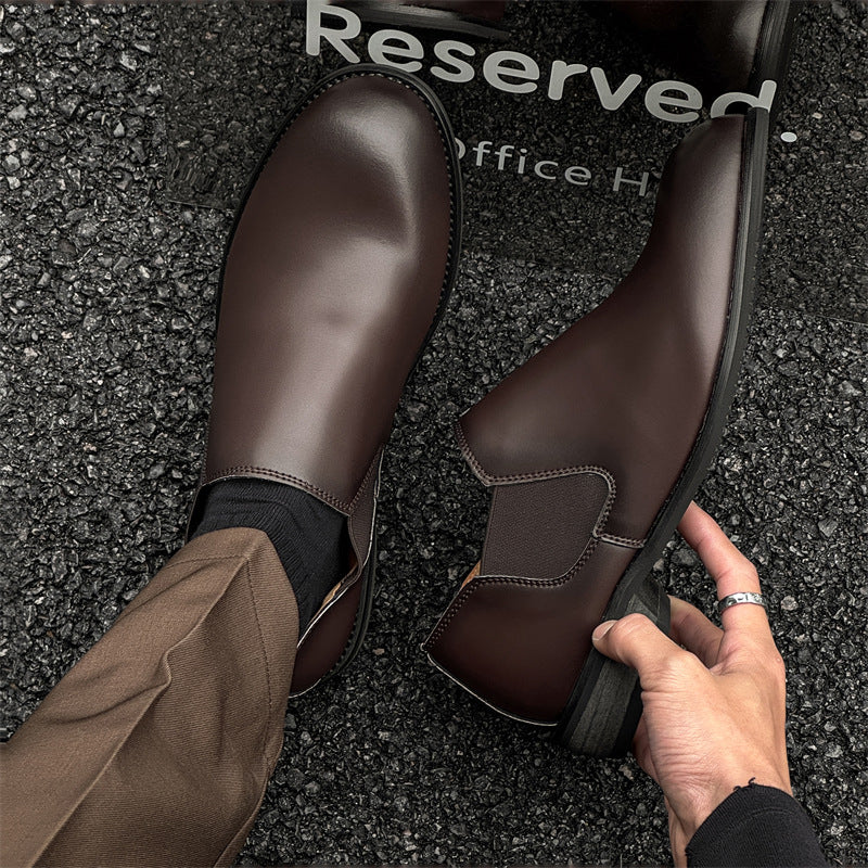 Men's British Style Slip-on Business Formal Wear Leather Shoes