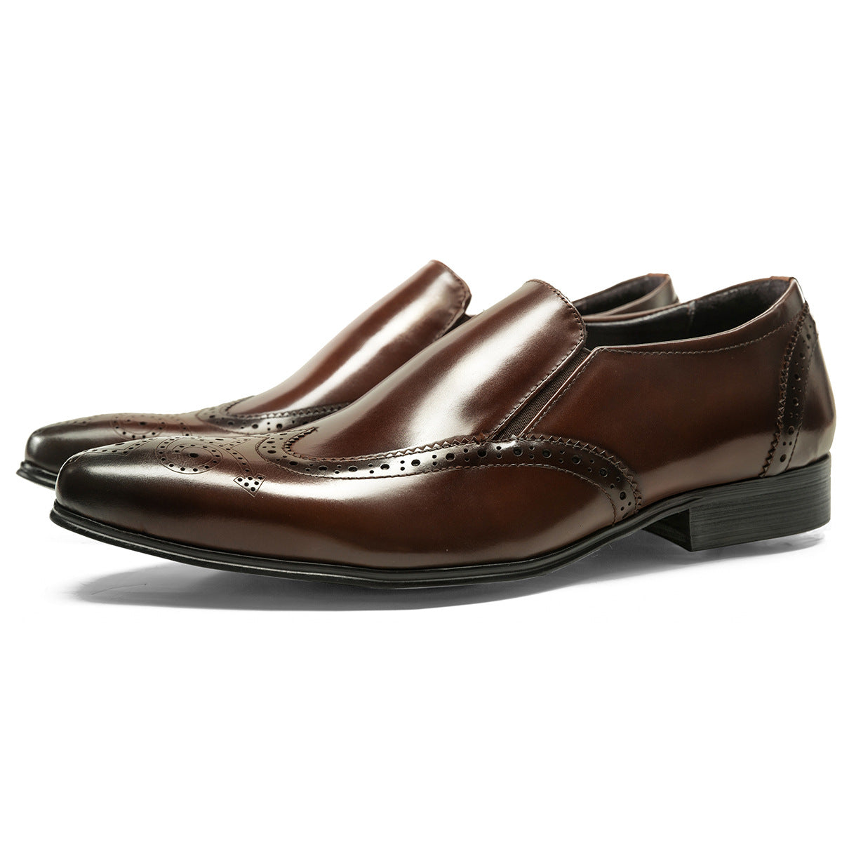 Men's Brogue Pointed Toe Korean Fashion Calf Loafers/doug Shoes