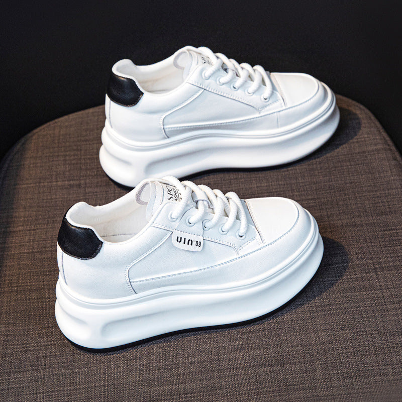 Women's Increasing Insole White Autumn Platform Small Casual Shoes