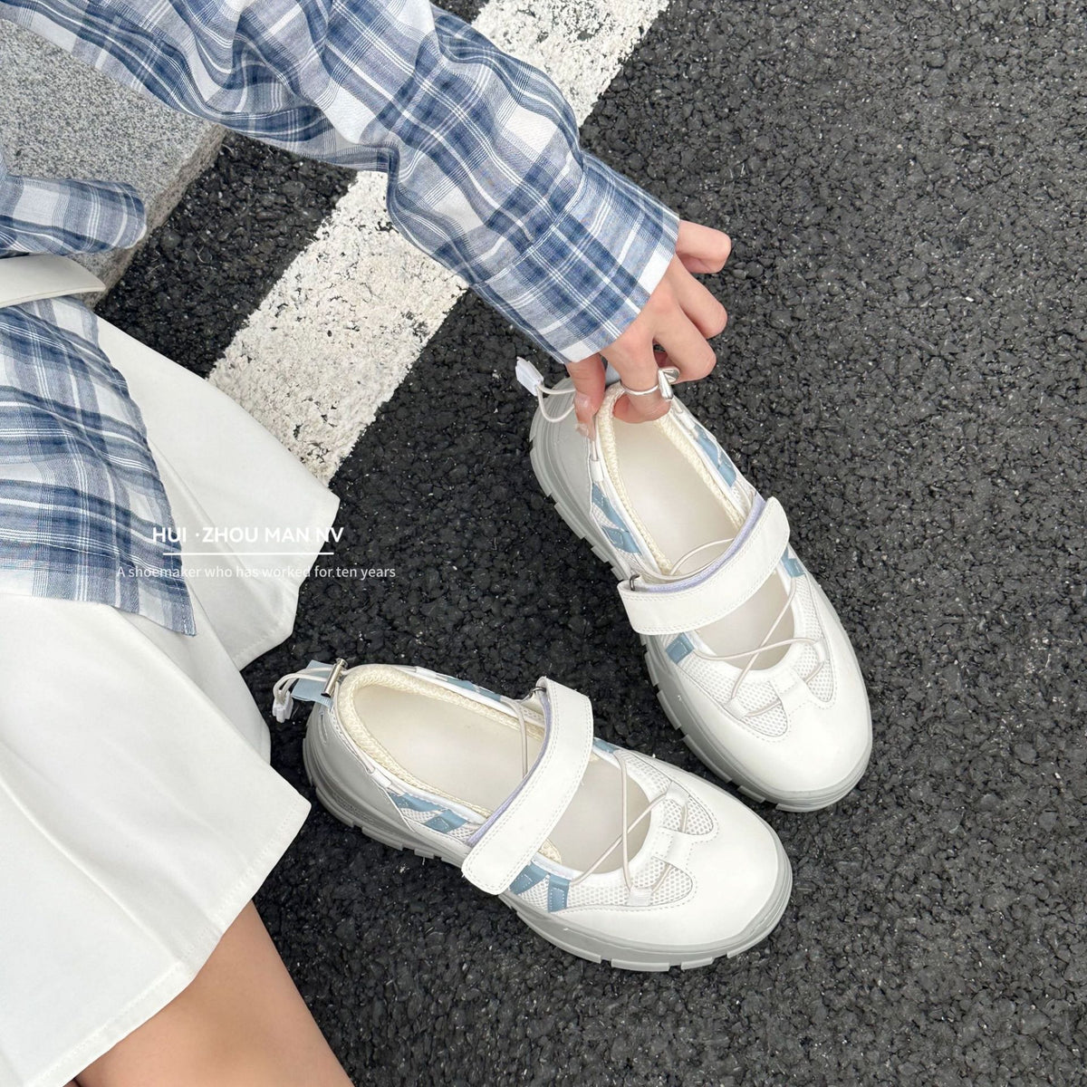 Women's Platform Mary Jane Vintage Low-cut Velcro Women's Casual Shoes