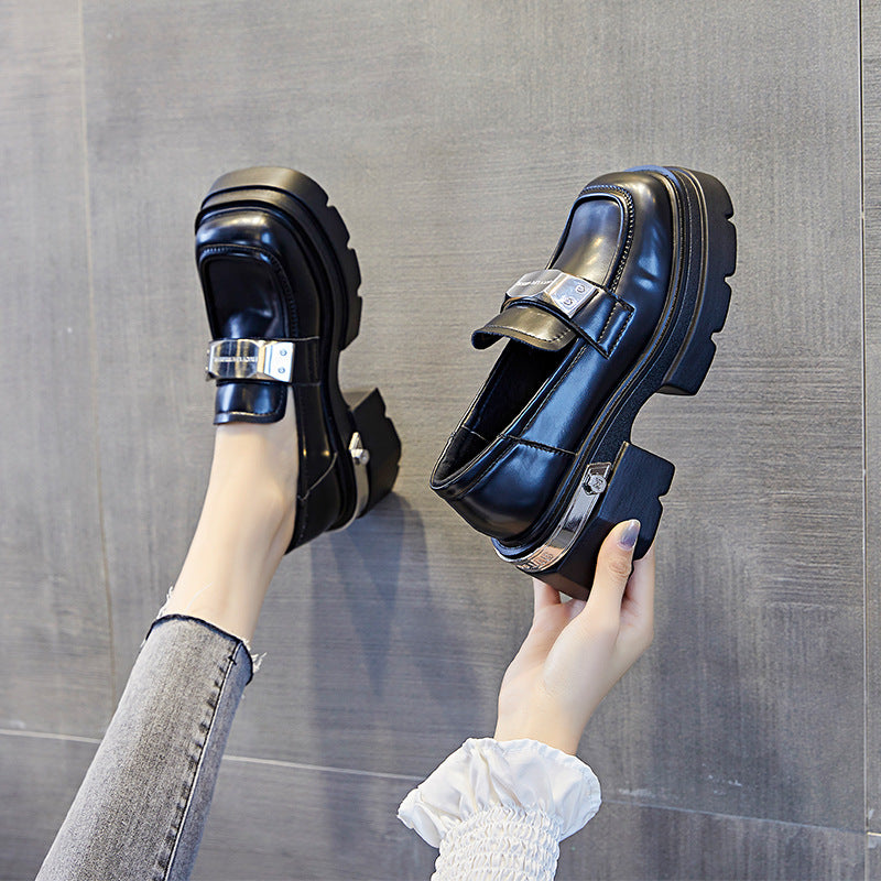 Women's British Style Elevator Wild Retro Muffin Casual Shoes