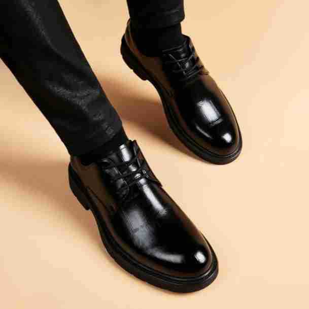 Men's Wear Breathable Genuine Fashion Height Increasing Insole Men's Business Leather Shoes