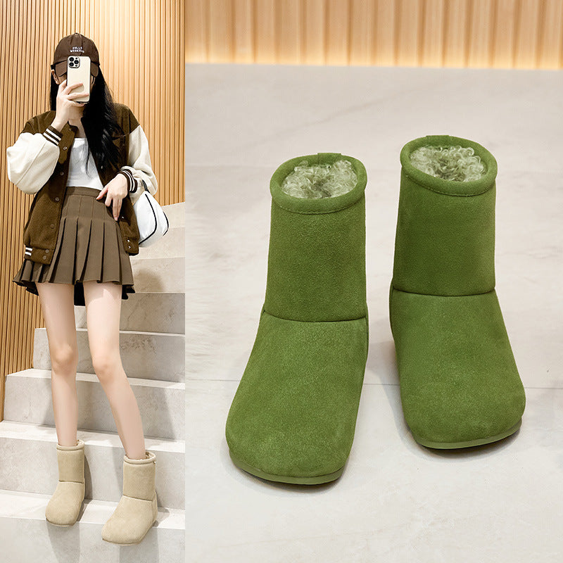 Women's Fashion Versatile Riding Flat Fashionable Sleeve Two-way Women's Snow Boots