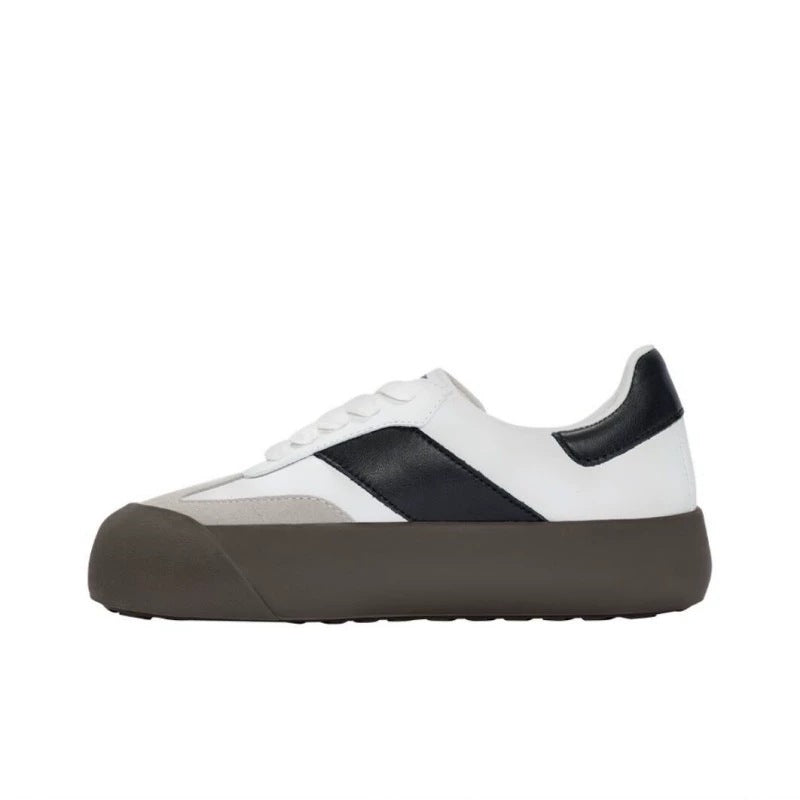 Women's Puffy White Pink German Training Platform Women's Casual Shoes