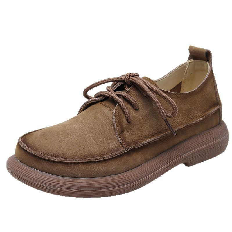 Women's Top Layer Cowhide Low Retro Easy Matching Boots