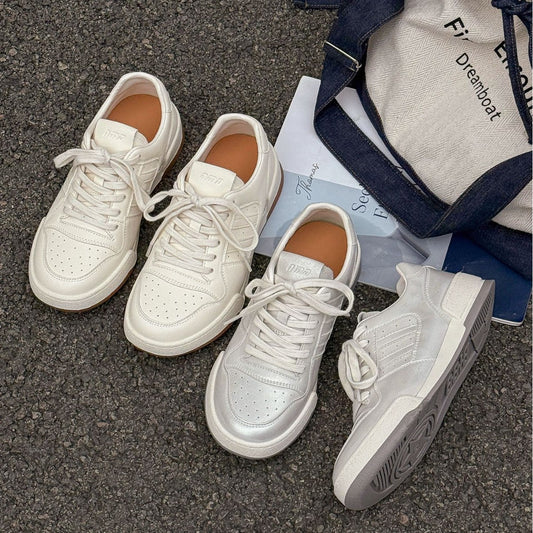 Women's Spring Thin Bottom White Fashionable Versatile Sports Breathable Women's Casual Shoes