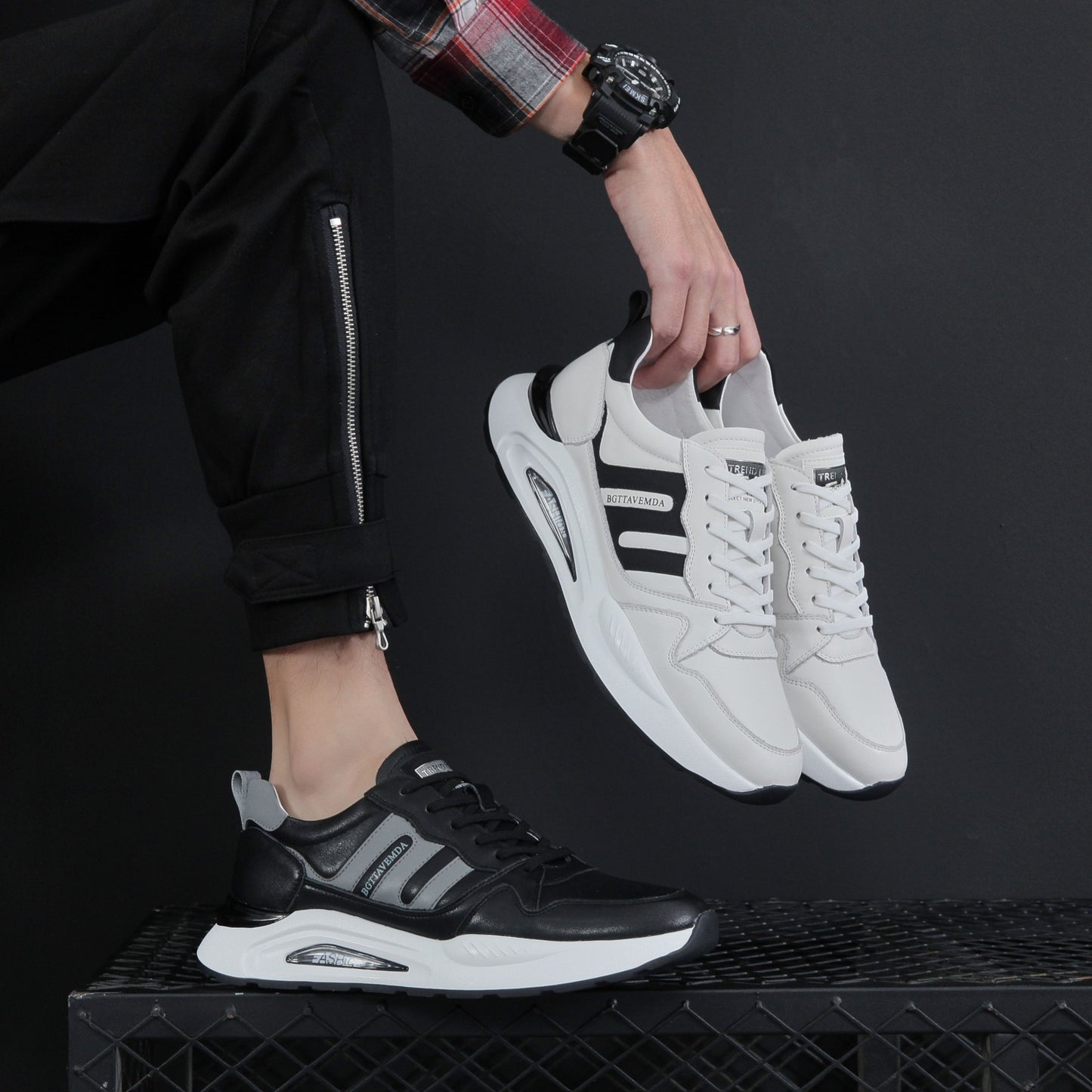 Men's Top Layer Cowhide Four Breathable Comfortable Men's Casual Leather Shoes