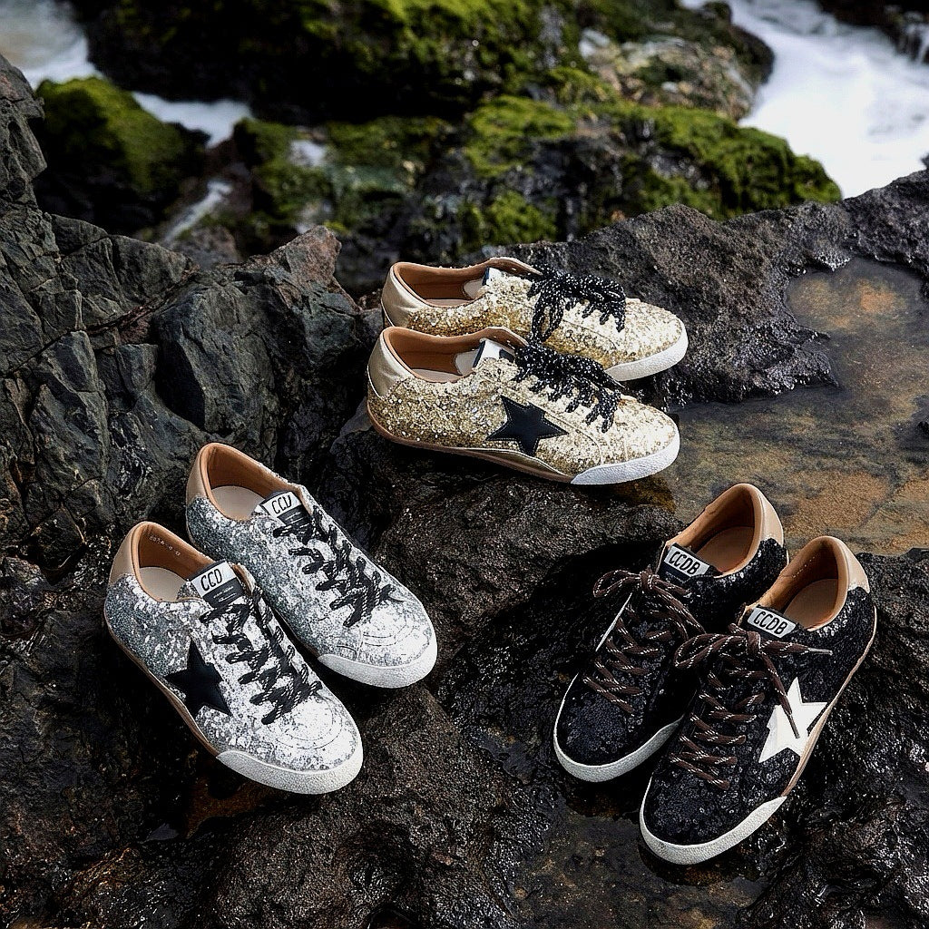 Women's Retro Height Increasing Insole Sequined German Training Flat Sports Distressed Women's Casual Shoes
