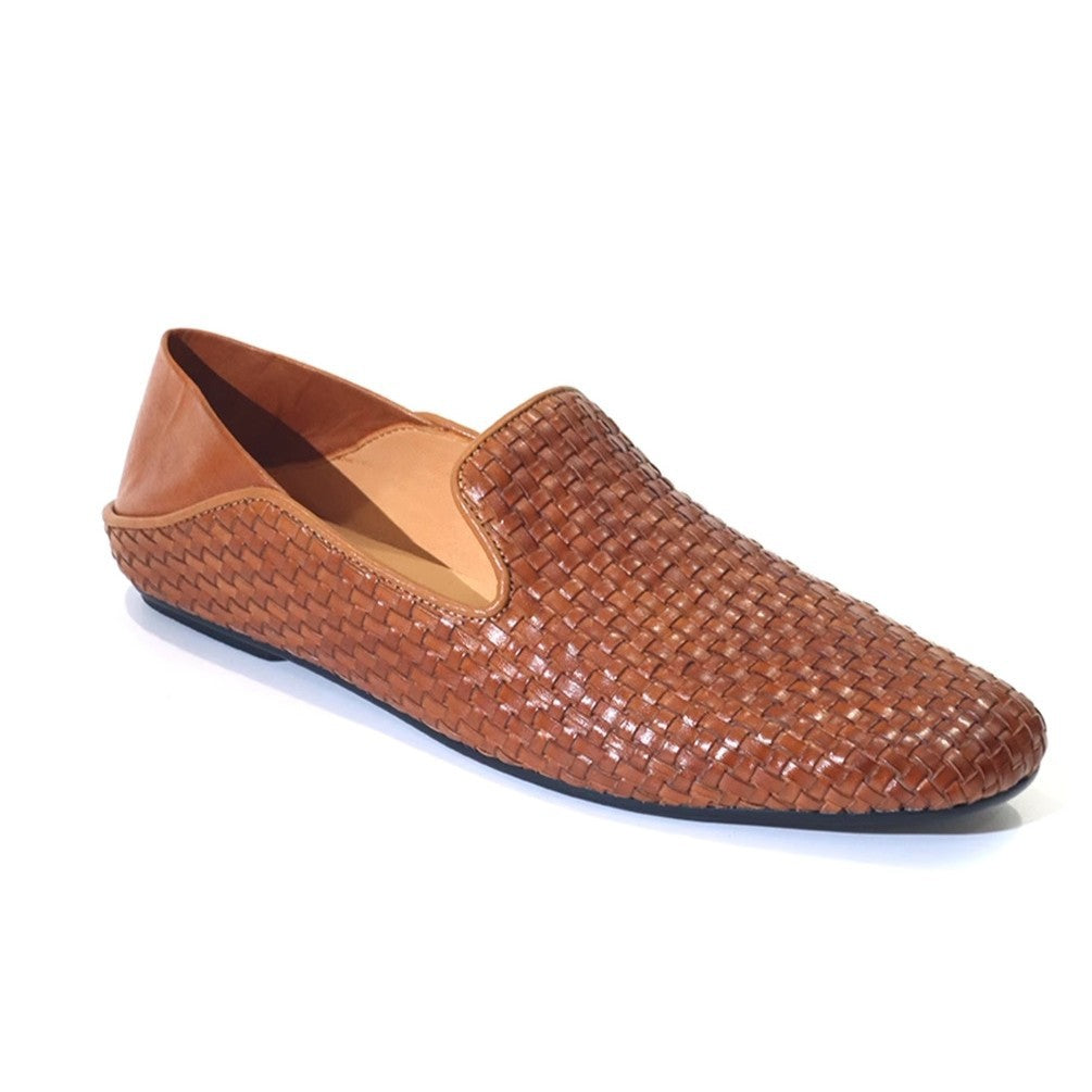 Weave Vintage Italian Classic Square Head British Women's Casual Shoes