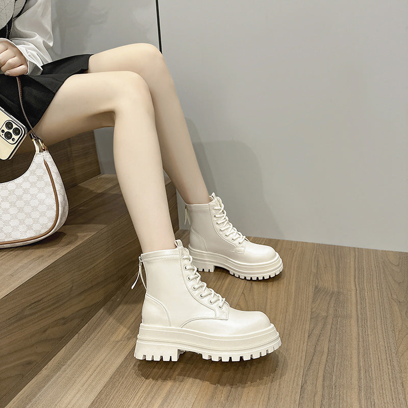 Women's Thick Bottom Rear Zipper Martin Autumn Boots