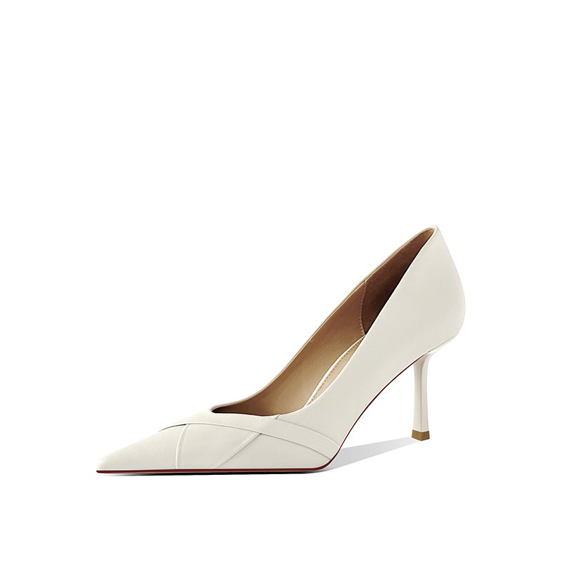 With Black Professional Pointed Design Sense Niche Heels