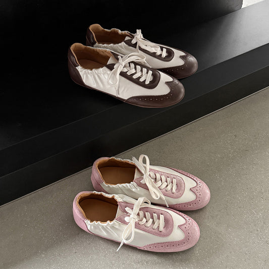 Women's Soft Bottom Training Lace Color Block Women's Casual Shoes