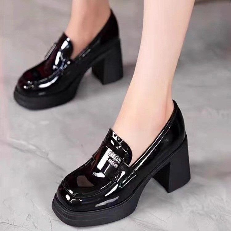 Women's British Slip-on Small High Mary Pumps Soft Women's Fashion Shoes