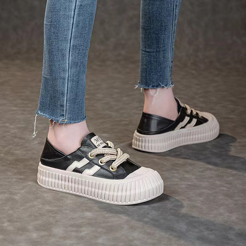 Women's Top Layer Cowhide Vintage Soft Bottom Women's Casual Shoes