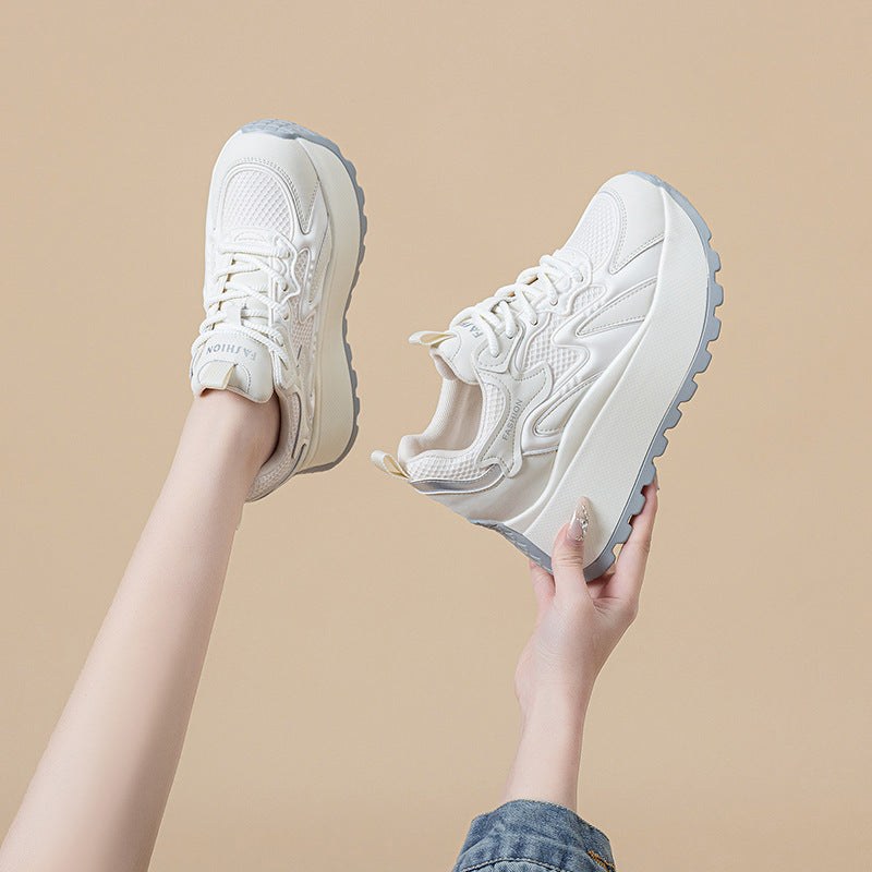 Women's Small Dad Fashionable Platform Mesh Surface Breathable Height Increasing Men's Shoes