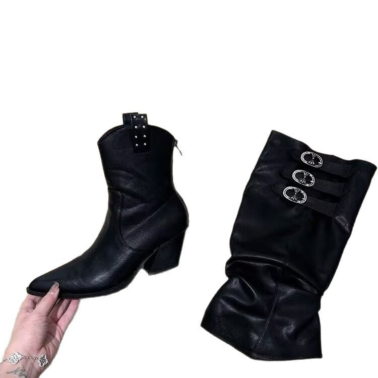 Men's & Women's Thirteen Heart Hardware Buckle Detachable Cover Boots