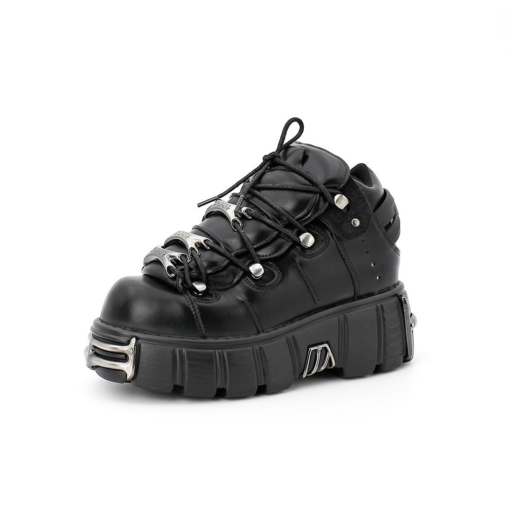 Women's Thick Sole Increased Punk Gothic Dark Women's Leather Boots