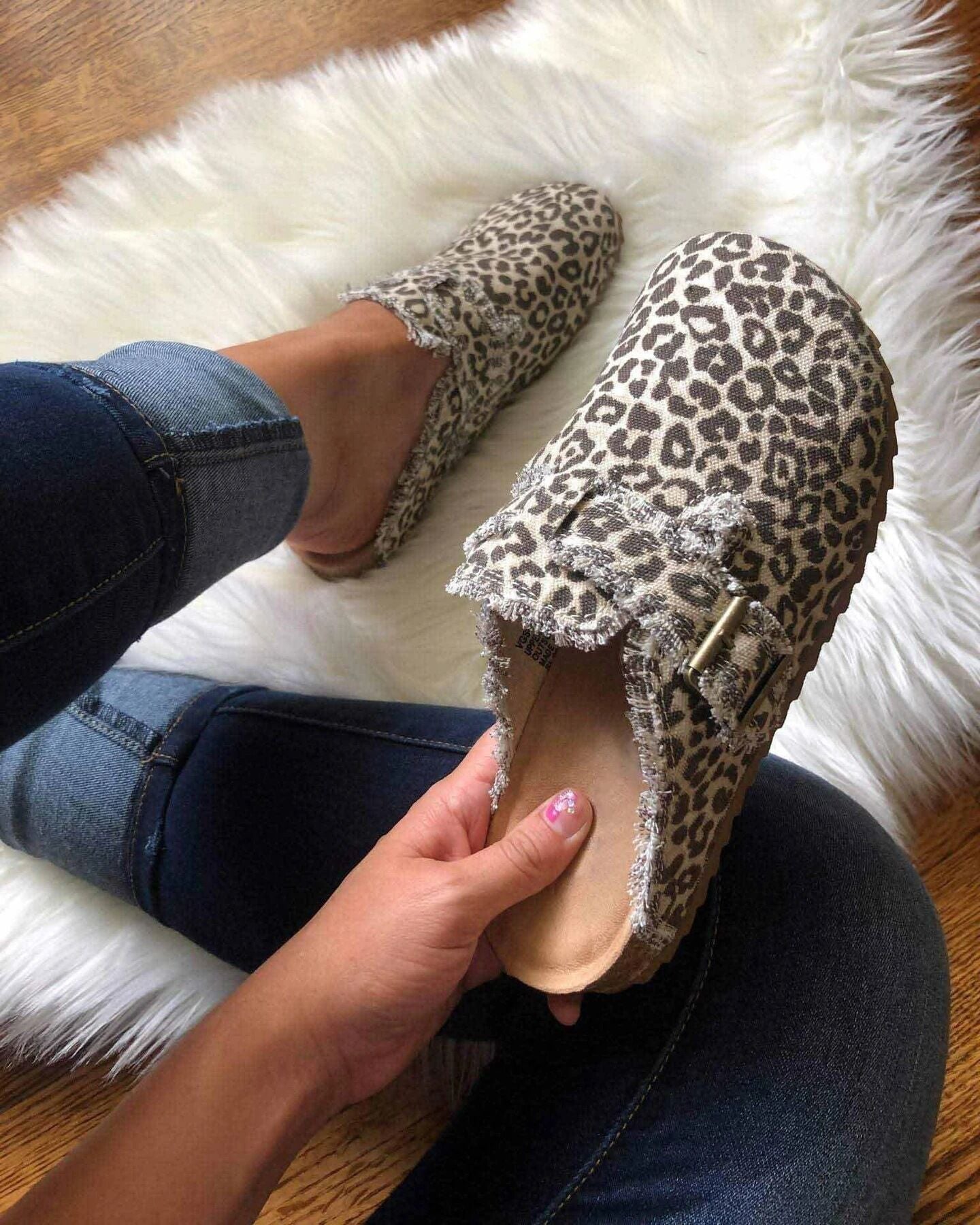 Women's Stylish Oversized Leopard Print Semi Casual Shoes