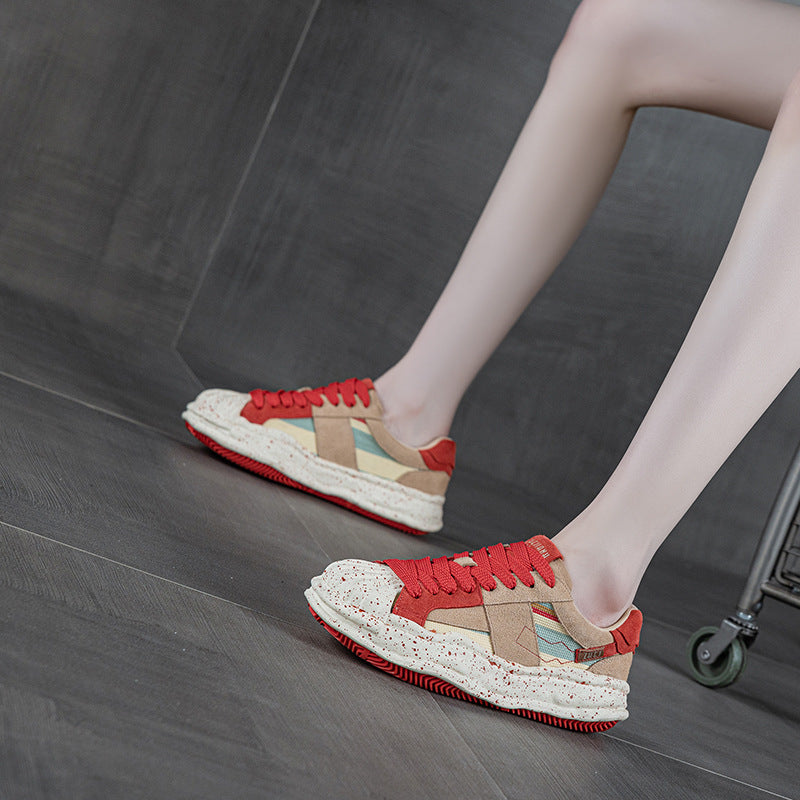 Women's Dissoed Spring Niche Design Sense Thick Sole Increased Women's Board Shoes