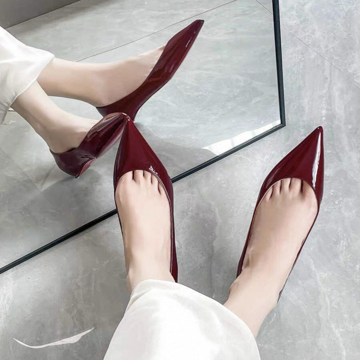 Women's French Nude Height Increasing Insole Pointed Women's Fashion Shoes