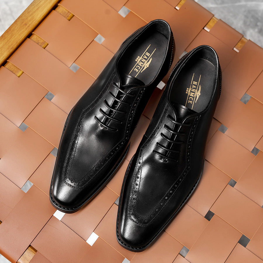Men's Brogue Oxford Calf Pumps Formal Wear Men's Business Leather Shoes