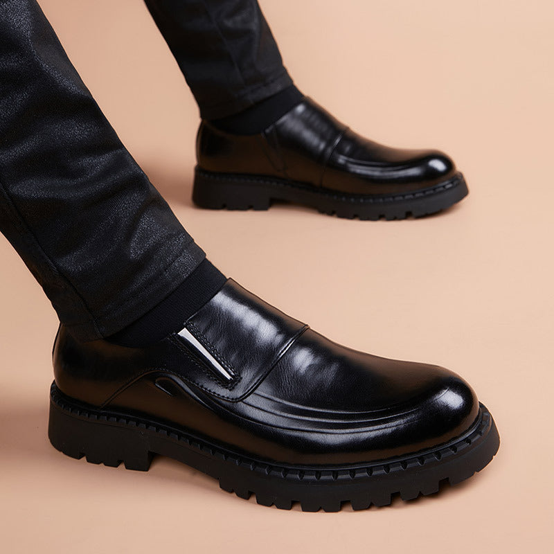 Men's Fashion Slip-on Business Green Support Leather Shoes