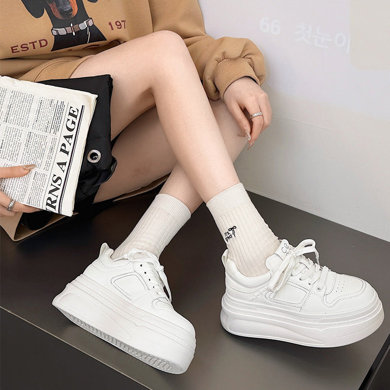 Muffin Platform White Female Authentic Comfortable Simple Women's Casual Shoes