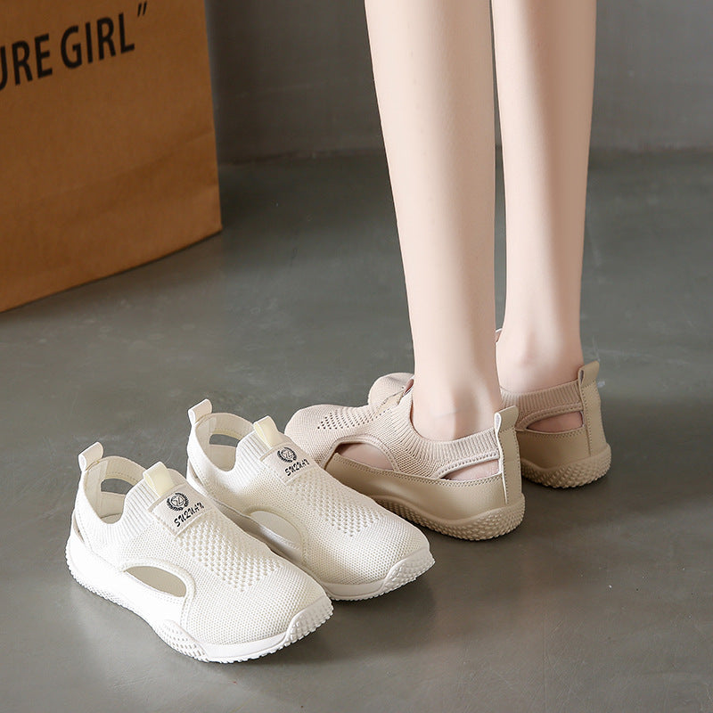 Women's White Summer Korean Style Female Hollow Casual Shoes