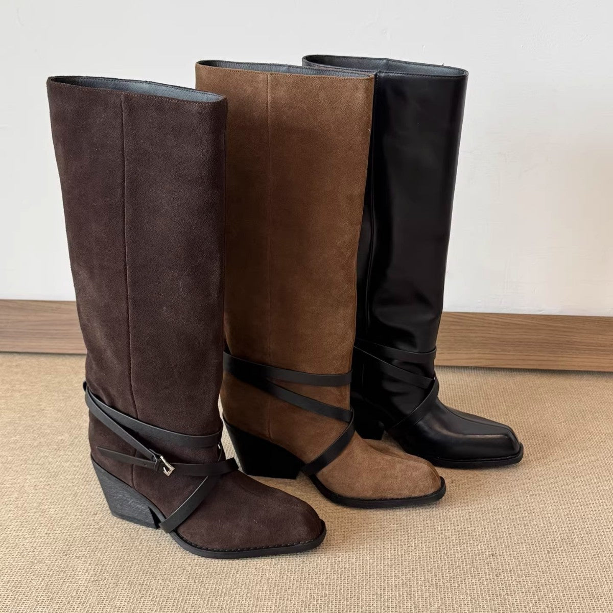 High Mid Martin Commuter Chunky Chelsea Long Women's Leather Boots
