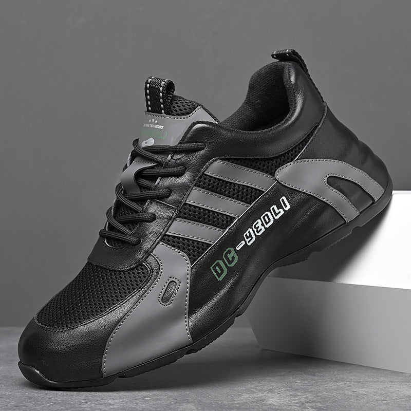 Men's Spring Cowhide Light Luxury Bottom Sports Platform Height Increasing Sneakers