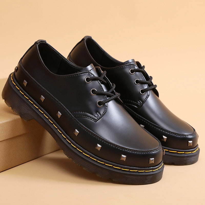 Men's Martin Classic Simple Black Hole Pumps Men's Casual Leather Shoes