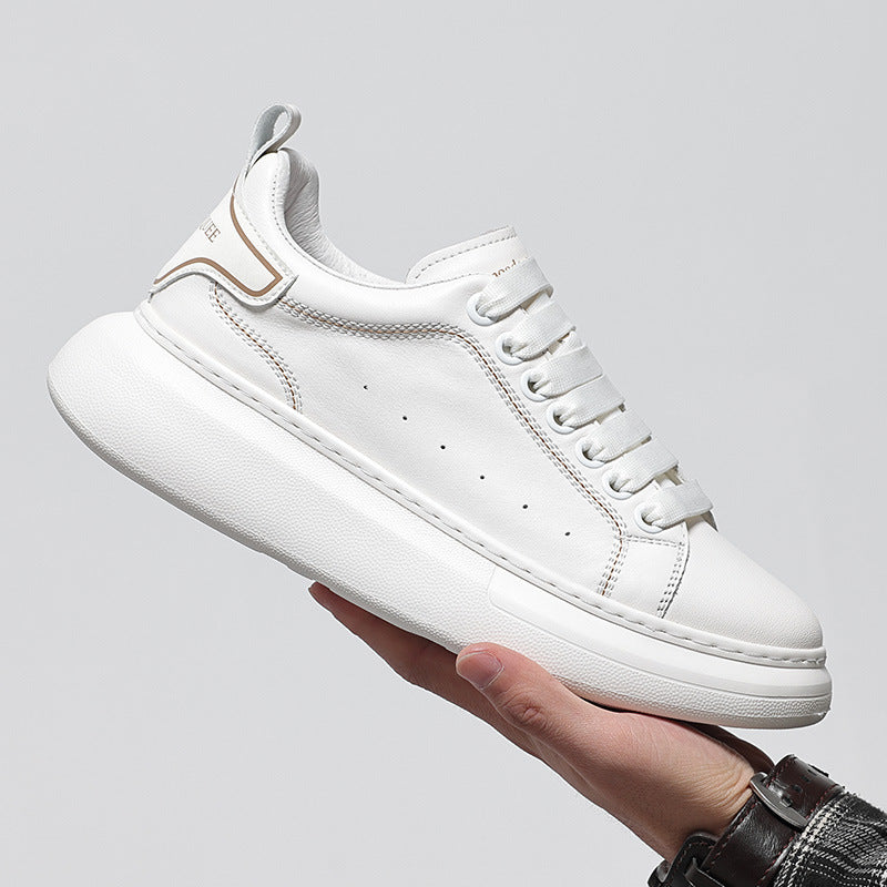 Men's Cowhide Easy Wear Korean Fashion Sports Trendy Versatile Lightweight Soft Men's Shoes
