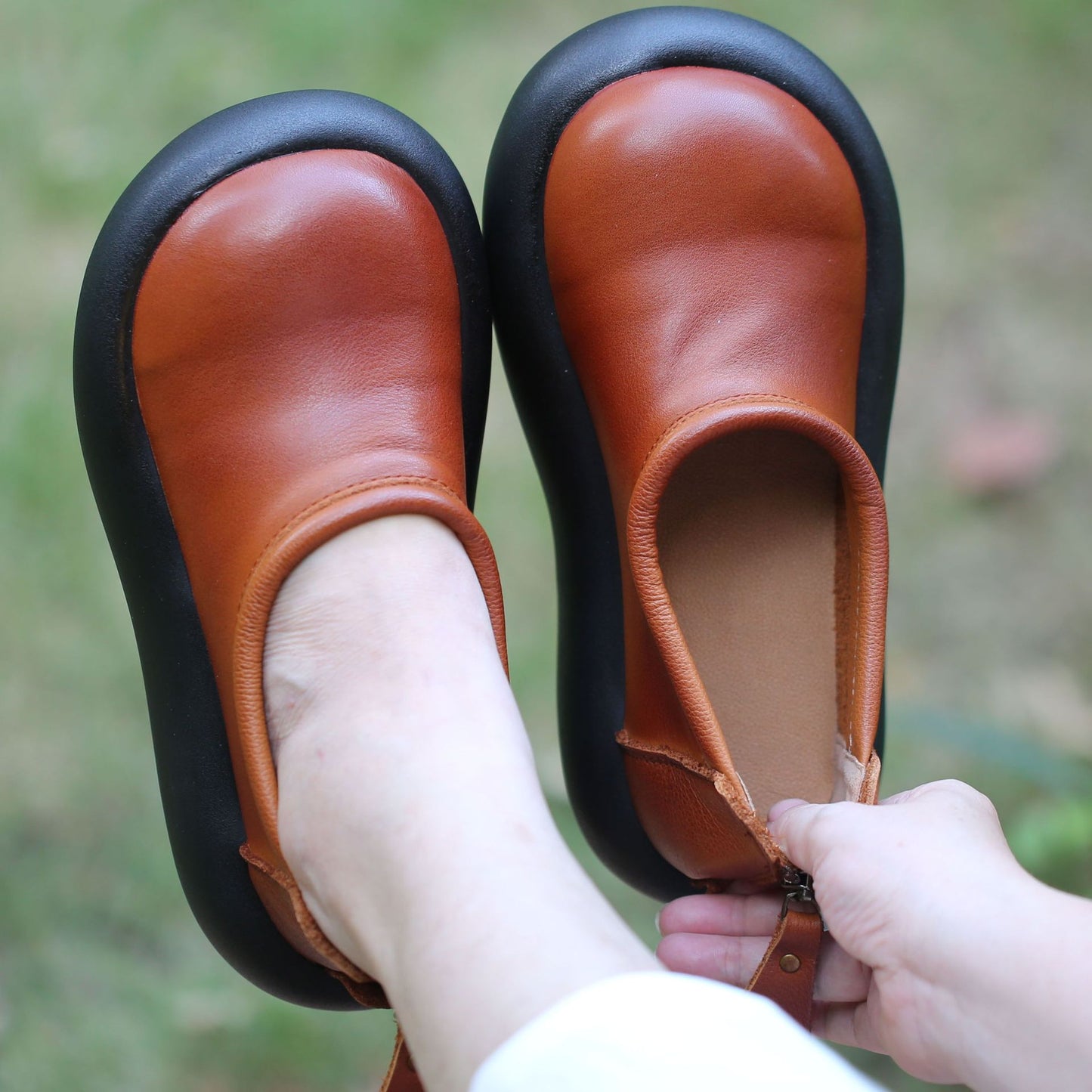 Popular First Layer Cowhide Doll Head Women's Casual Shoes