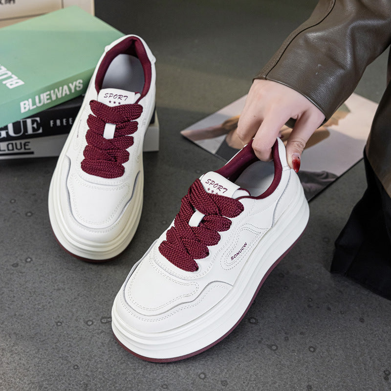 Women's Thick-soled White Spring Portable Sports Small Casual Shoes