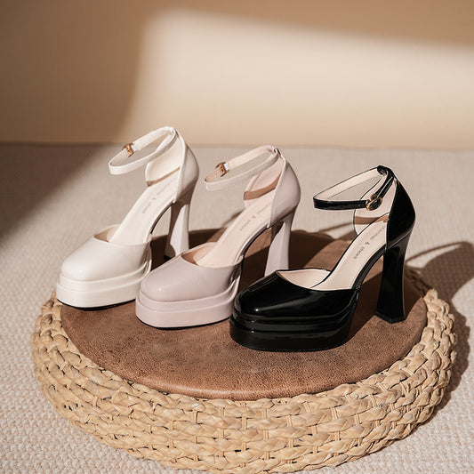 Women's Mary Jane High Wedding Waterproof Platform Heels