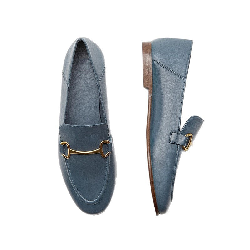 Women's Breathable Soft Buckle Slip-on Step-on Lazy Loafers