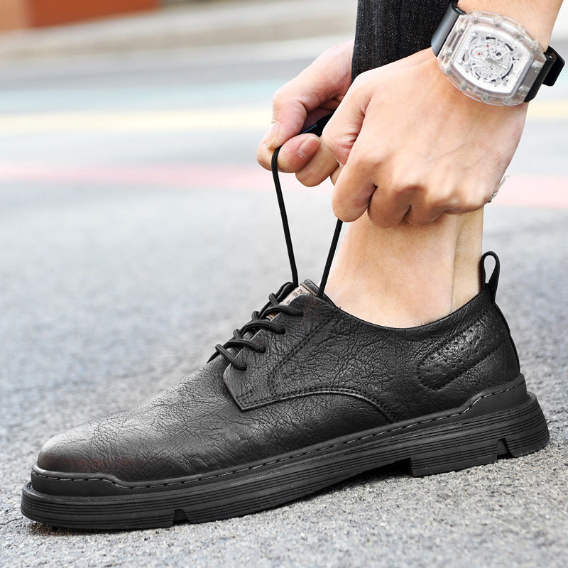 Men's Korean Style Versatile Black Spring Outdoor Casual Shoes