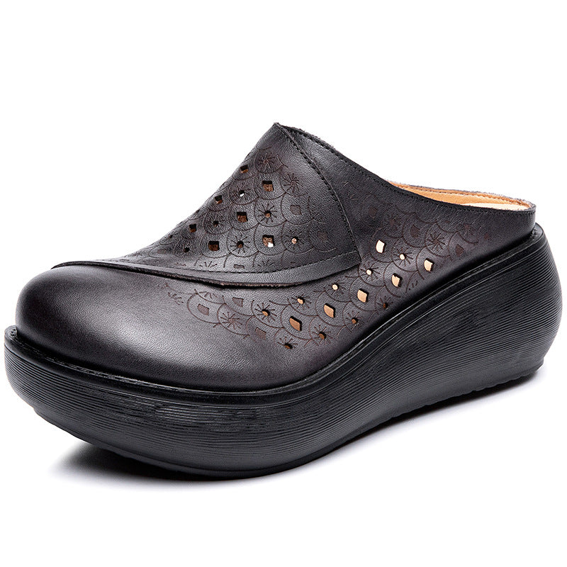 Women's Outer Wear Closed Toe Hollow Hole Increased Slippers
