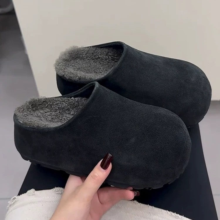 Women's Thick Bottom Closed Toe Half Outer Wear Slip-on Small Versatile Thick-soles Slippers